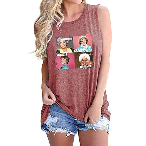 YourTops Women Savage Classy Bougie Ratchet Tank Top Golden Girls Shirt