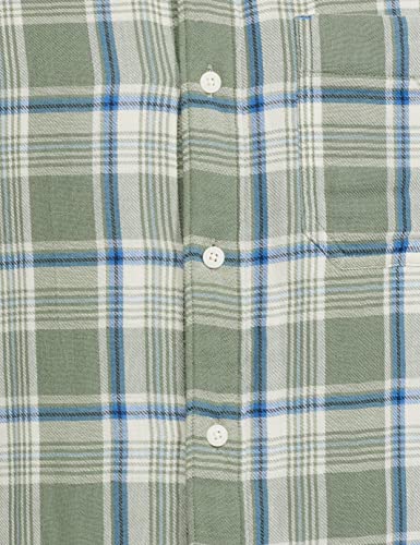 Image of Marks & Spencer Mens Checkered Cotton Collared Neck Relaxed Fit Overshirt