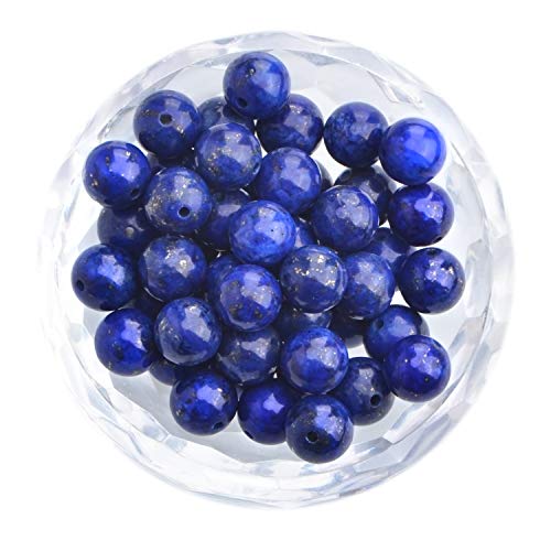 Image of 100PCS 8mmNatural Lapis Lazuli Gemstone Round Loose Beads for Jewelry Making for Bracelet Necklace (Lapis, 8MM)