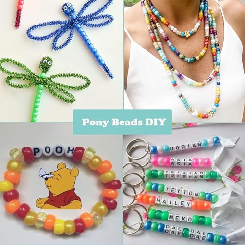 Image of Greentime Pony Beads kit,Bright Pearl Craft Beads for Friendship Necklace