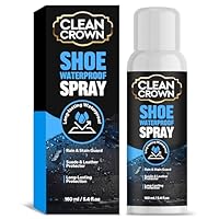 CleanCrown Shoes Protector Spray (5.4 Fl Oz), Suede & Leather Protector Spray, Waterproofing & Stain Guard for Shoes, Boots, Bags & Upholstery, Long-Lasting Water Repellent Spray