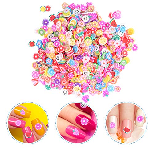 FRCOLOR 5000 Peças de Unha Arte Fimo Fatias 3D Frutas Flor Polímero Argila Fatias DIY Decoraçío Arte
