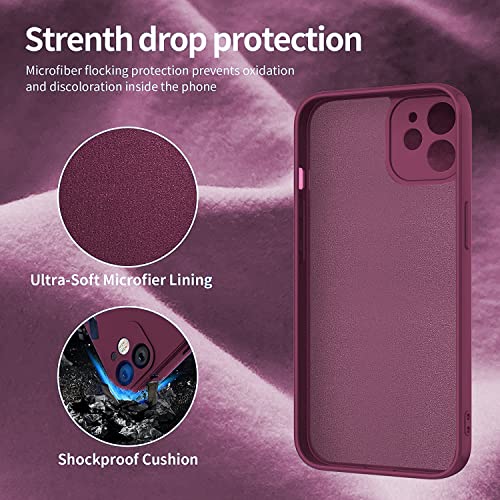 Image of DIZORO Liquid Silicone Case Compatible with iPhone 11 6.1 inch(2019), Gel Rubber Full Body Protection Cover Case Drop Protection Case (Square-Wine RED)