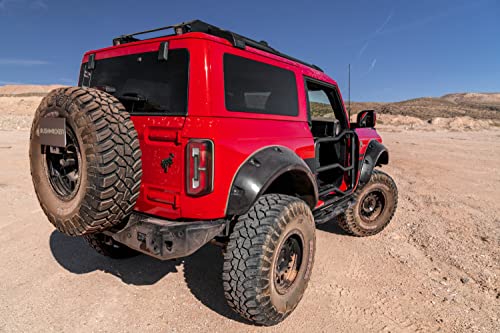 Bushwacker Pocket/Rivet Style Front & Rear Fender Flares | 4-Piece Set, Black, Smooth Finish | 20965-02 | Fits 2021-2022 Ford Bronco 2-Door