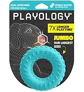 Playology Dual Layer Ring Toy for Large to X-Large Dogs 50lbs & up | Engaging All-Natural Peanut ...