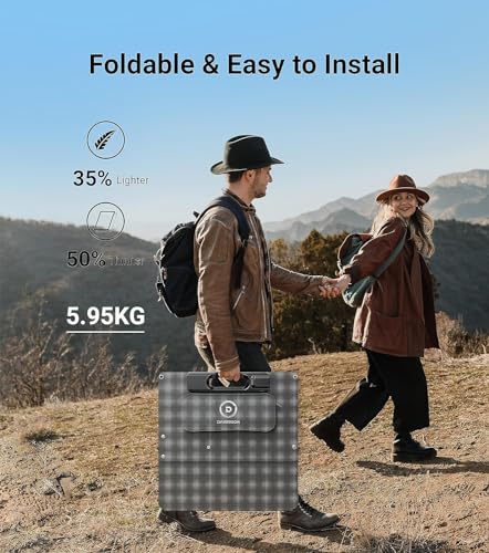 Image of Dabbsson 210Watt Portable Solar Panel for Power Station, Foldable Charger, Adjustable Kickstand, High-Efficiency Monocrystalline PV Module, Waterproof IP67 for Outdoor Camping, RV, Blackout