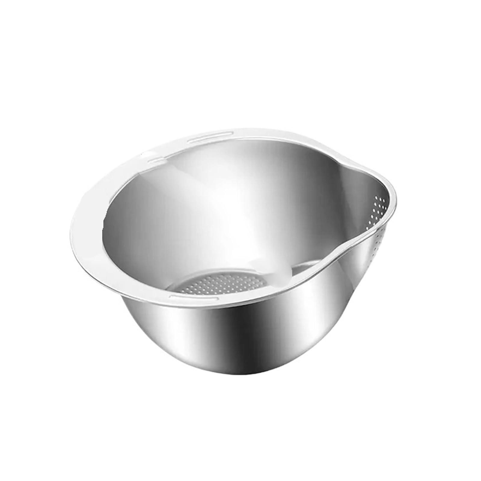 Cuenco colador for lavadora de arroz, lavado acero inoxidable, herramientas cocina for frutas y verduras(Silver)