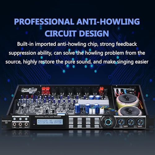 Supresor Profesional de Retroalimentación, Procesador de Audio Anti-Howling, Efecto Pre-Escenario Digital, Modo Reverberación, Control por Teléfono Móvil, para Actuaciones en Vivo, Escenario y Conferencias miniatura 5