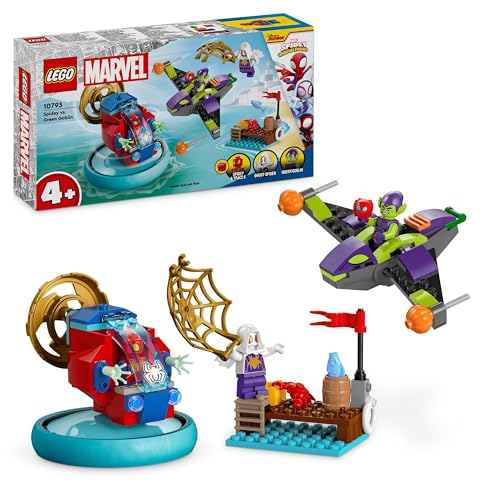 LEGO Marvel Spidey y su Superequipo Spidey vs. Duende Verde Juguete del Superhéroe con Minifiguras y Vehículos, Regalo para Niños y Niñas de 4 Años o Más Fans del Personaje de Marvel Spider-Man