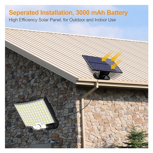 Sensor de movimiento súper brillante en lámpara dividida solar de 106 led ip65 2