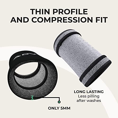 Adv Tennis Wristbands - Ultra Absorbent, Double Wide, Slim & Comfortable Bamboo Charcoal Sweat Wristbands - Sweat Bands For Wrists Support, For Men And Women, 2 Pack Or 4 (Black, 4 Pack) #TOP3