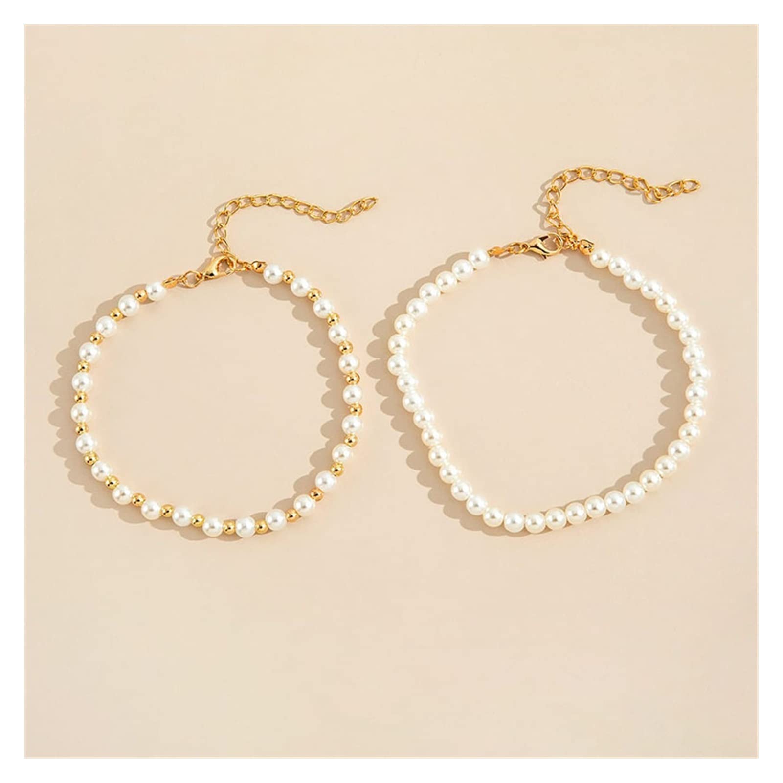 Fußkettchen, Perlen-Fußkettchen, modische Dame, elastische Kette, Fußkettchen, Strand-Fußarmband, Schmuck für Frauen, Modeschmuck, Minimalismus, Damen-Fußkettchen