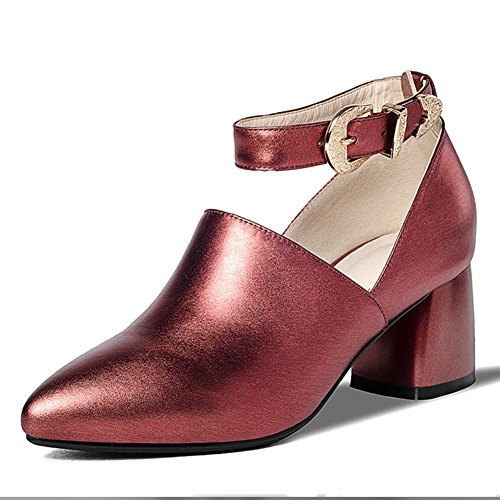 Chaussures à talons hauts cuir d'automne style chic pointe tip
