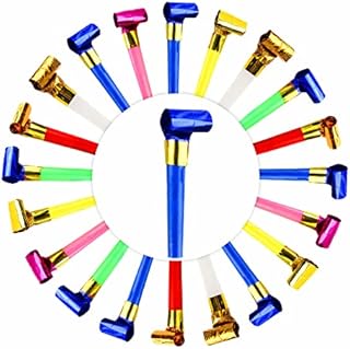 Party Hooters Fun Whistles Blowers For Kids Adults Poppers Blowouts Filler Noise Toy For Birthdays Weddings Celebrations Christmas Halloween Parties Supplies Assorted Colors (Pack Of 20)