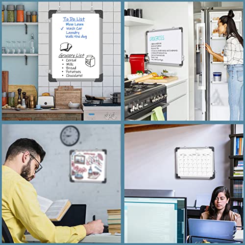 Dry Erase Calendar Whiteboard For Wall, Polegas 16" X 12" Magnetic White Board Calendar Dry Erase Board, Small Wall Whiteboard Calendar Monthly Double Sided Boards For Student, Home, Office (White) #TOP5