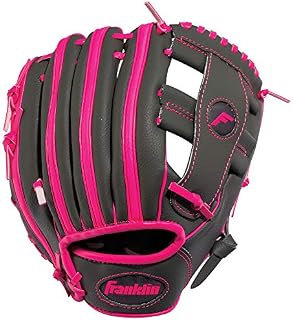 Franklin Sports RTP Teeball Performance Gloves, 9.5", Right Hand Throw, Graphite/Pink