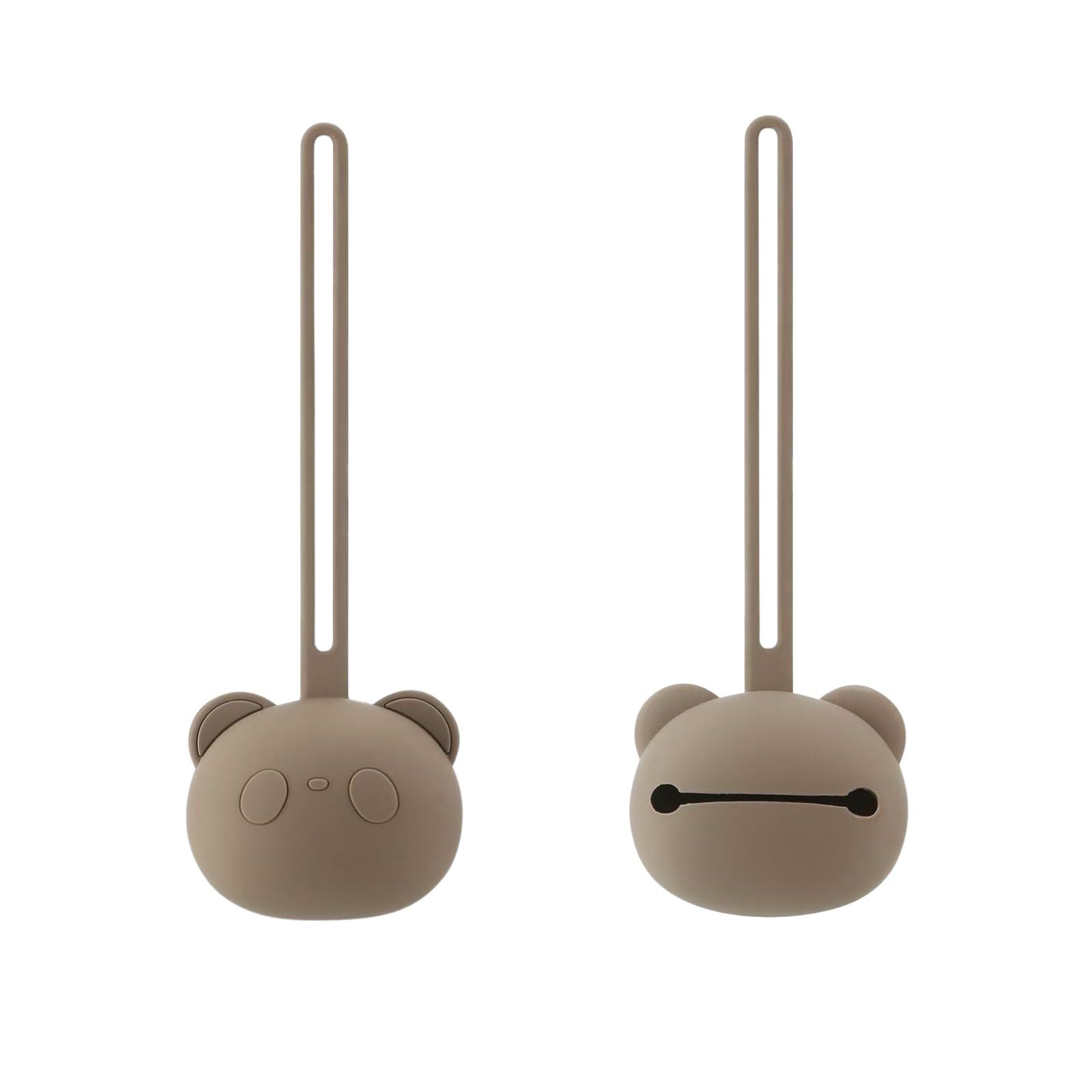 PandaEar Boîtes à Sucettes en Silicone Lot de 2, Étui Rangement Forme d'Ours avec Sangle Voyage