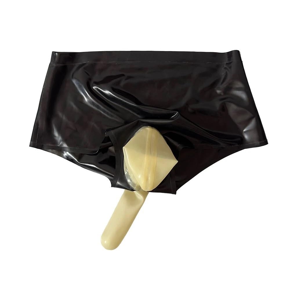 Latex Panties Unterhose mit Vagin Anal hülle,Latex Gummi Slip,Sexy Unterwäsche Dessous Damen Sexspielzeug Frauen