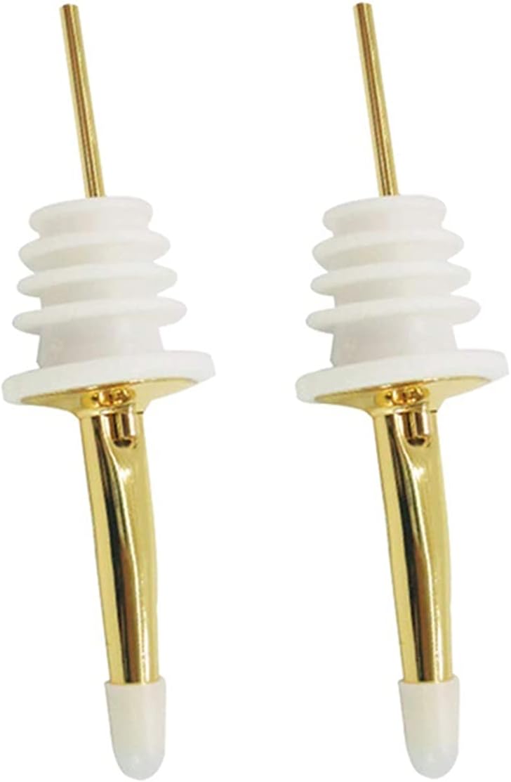 Liquor Pourer Speed Pourer 2Pcs/Set Wine Pourer Stainless Steel Wine Bottle Stopper with Cap Alcohol Liquor Spouts Bottle Dispenser Wine Accessories (Color : Rose Gold A) (Rose Gold B)