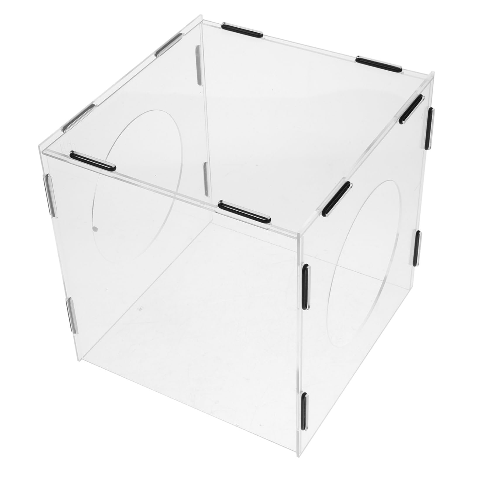 Vitrine en acrylique avec trous de polissage anti-poussière pour boîte