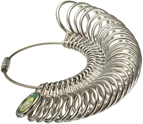Miniatura 2 de Medidor de anillo de plata tamaño de dedo joyeros palillo medidor de anillo de dedo de metal conjunto de herramientas de joyería mandril