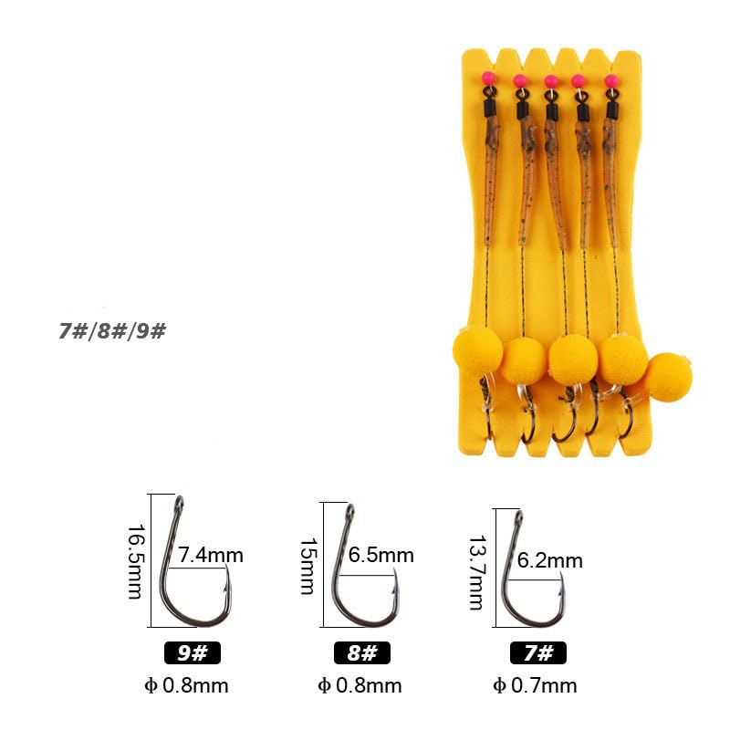 Set de 15 piezas para pesca de carpa con anzuelos miniatura 2