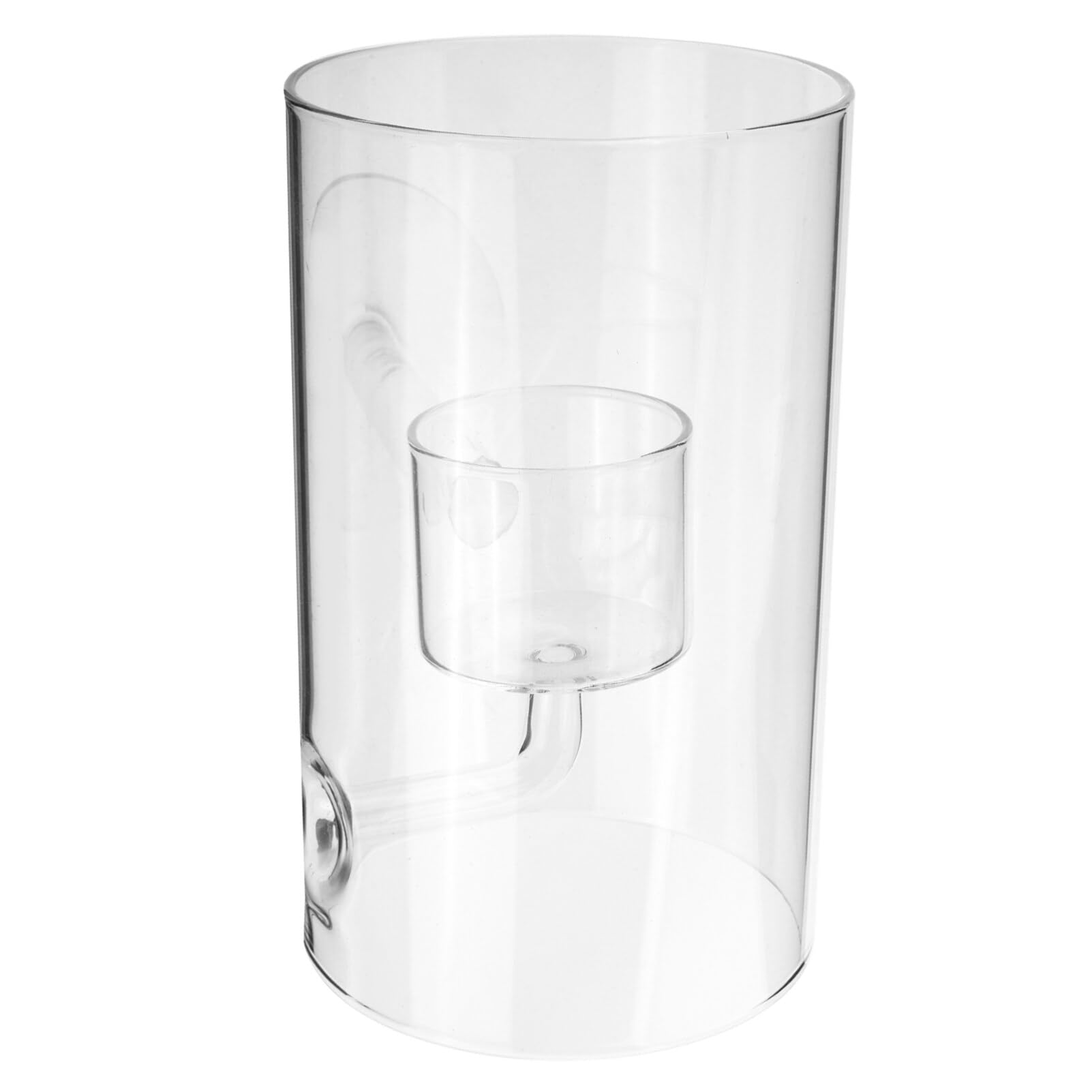 POPETPOP Hurricane Glass Candle Holder Candle Cylinder Cover Clear Candle Tube Modern Cylinder Vases Transparent Candle Shade for Pillar Candles