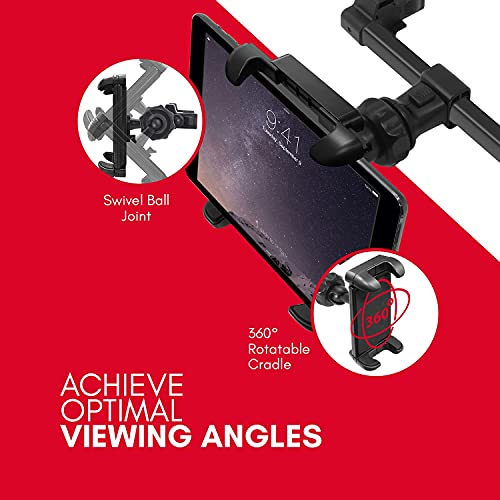 Macally Car Headrest Tablet Mount and a Cup Holder Tablet Mount, Comfort for Everyone
