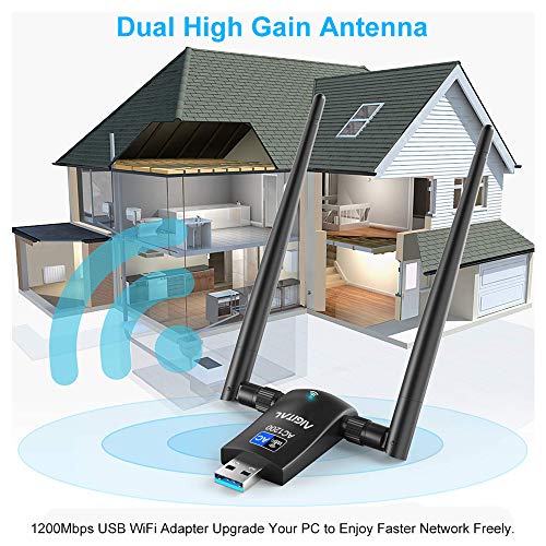 Aigital 1200Mbps WiFi Adapter Wireless Network Card Dual Band 5GHz/2.4GHz with High Gain 2 X 5dBi Antennas USB 3.0 WLAN Dongle for Desktop Laptop, Support Windows 10/8/7/XP/Vista/Mac OS X - Thumbnail 7
