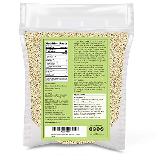 Healthworks Shelled/Hulled Hemp Seeds Canadian (32 Ounces / 2 Pound) | Premium & All-Natural | Contains Omega 3 & 6, Fiber and Protein | Packaging May Vary - Image 3