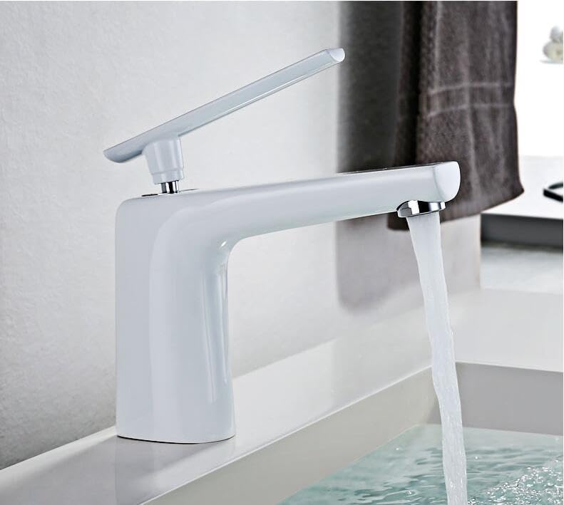 Mitigeur de lavabo en laiton massif chrome eau chaude et froide