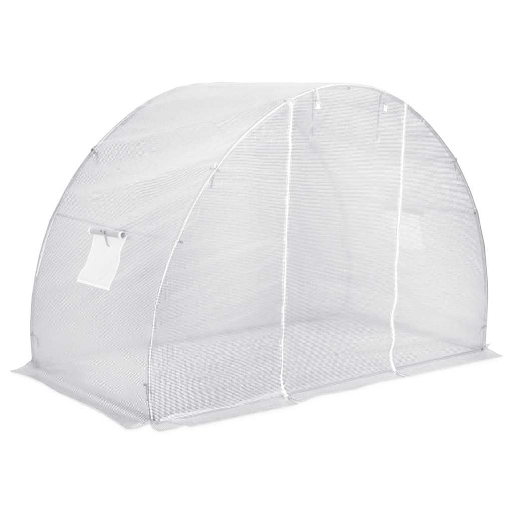 Szklarnia 4,5 m² 300 x 150 x 200 cm z siatki PE 170 g/m² z 2 oknami i drzwiami, do pielęgnacji pomidorów, do ogrodu, wentylacja, ochrona przed warunkami atmosferycznymi