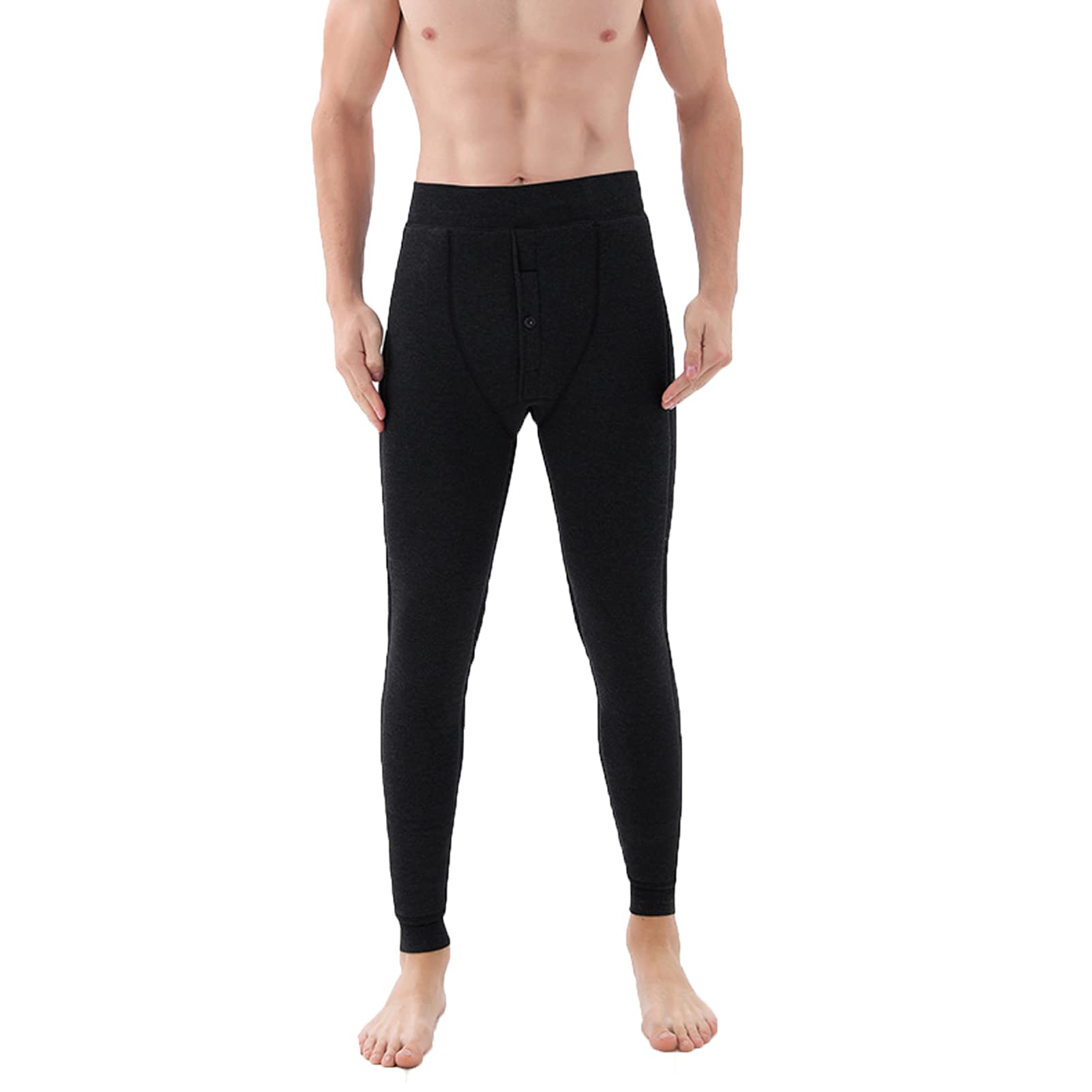 Męskie termiczne polarowe spodnie zimowe z wysokim stanem - ciężkie ciepłe legginsy z podszewką z kalesony na zimną pogodę, wygodne joggery z warstwą bazową, szare, 4XL