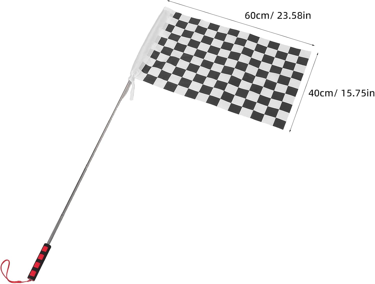 Checkered Racing Flag | 15.75x23.6 Inch Polyester Flag On Lightweight Metal Stick | Racing Game Car Formula Decor for Race Car Fans Motorsport Party Decoration