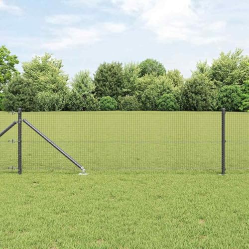 Générique Clôture avec poteaux Gris 0.4 x 10 m Acier,Clôtures & barrières, Panneaux de clôture,3352149