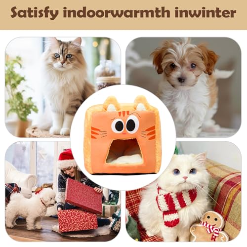 Cama para Gatos de Interior: Cueva de Dormir Cálida para Mascotas 5