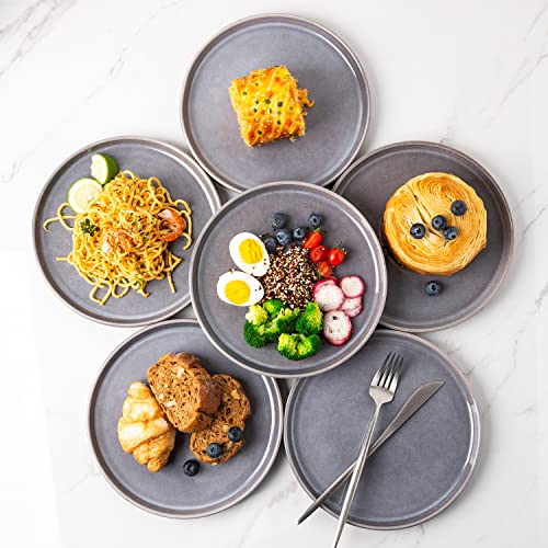 Amorarc Dinner Plates Set Of 6, 10.75 Inch Reactive Glaze Ceramic Plates Set, Microwave, Dishwasher Safe, Scratch Resistant, Modern Large Dinnerware Dishes Set Kitchen Stoneware Plates #TOP2