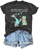 Teacher Shirts for Women Reading Tshirts Reading Six Seven Tshirt Book Lover Tee Teacher Crewneck Tops