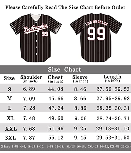 Tifiya Los Angeles 99 Stripes Printed Baseball Jersey La Softball Jersey Short Sleeve Button Down Shirts For Young Men Women T048-Grey-S #TOP3