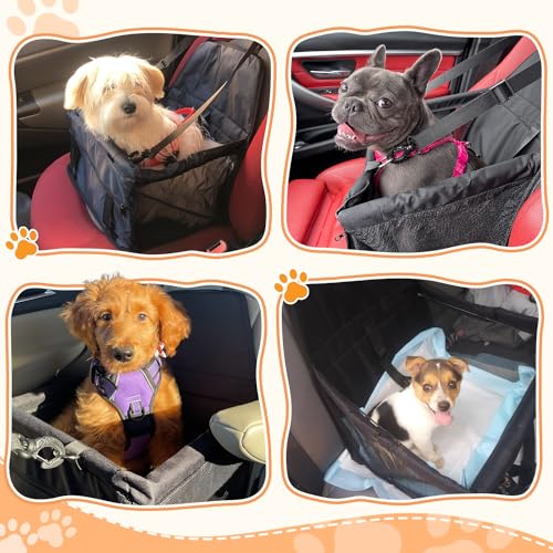 Flagest Hunde Autositz Verstärkt Hundesitz Auto, Oxford Atmungsaktiv Waschbare Hundeautositz, Faltbar Hundekorb fürs Auto für Hunde Katzen Andere kleine Haustiere, 40 * 32 * 24cm (Schwarz)