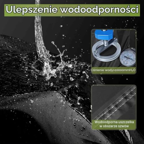 Ezilif Odporna na warunki atmosferyczne osłona grilla, 145 x 60 x 120 cm, wykonana z tkaniny oxford 420D, wodoodporna i odporna na zużycie, odporna na rdzę i pleśń, dla weber / Enders/Tank