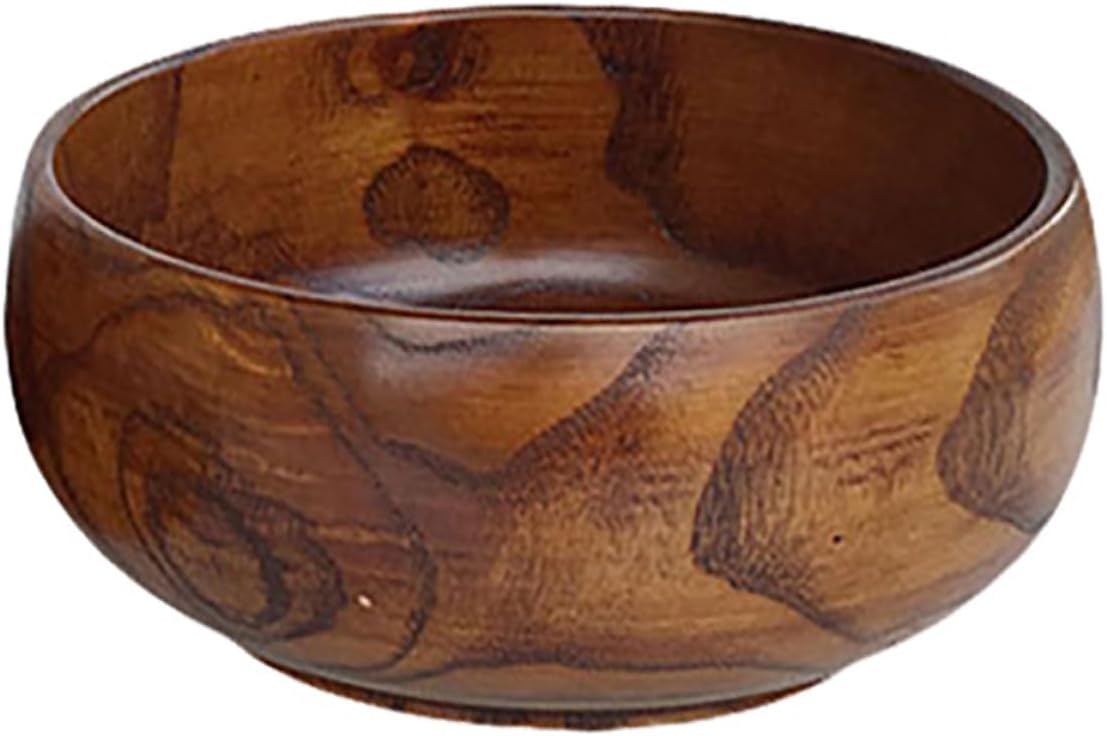 Wooden Salad Bowl for Fruit, Soup, Popcorn, Home Serving