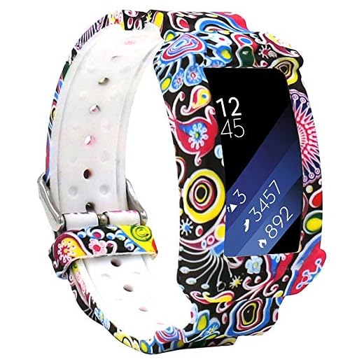 Veczom Compatible with Samsung Gear Fit2 Band Gear Fit 2 Pro Bands Replacement Silicone Wristbands Anti-Shocking Straps Compatible with Samsung Gear Fit2 Pro Smartwatch Women Men (Image)