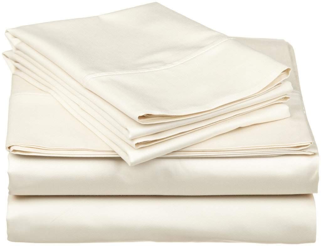4 Piece Sheet Set 9 Inches Deep Pocket 400 Thread Count 100% Cotton (RV Bunk 30 Inches X 75 Inches,Ivory Solid)