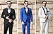 MAGE MALE Men's 3 Piece Suit Slim Fit Solid Shawl Lapel One Button Party Wedding Tuxedo Suits Blazer Jacket Vest Pants Set Navy Blue