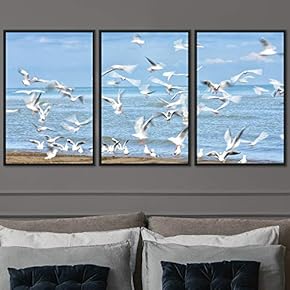 signwin 3 Piece Framed Canvas Wall Art Birds...