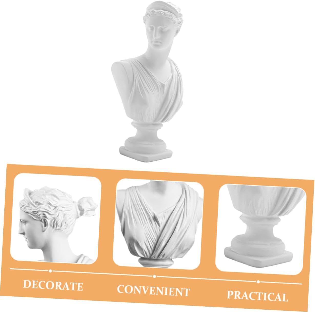 Resin Goddess Bust Sculpture for Home Decor Elegant Figurine for Living and Church Decoration Classical Design Unique Details Space-Saving Desktop Ornament