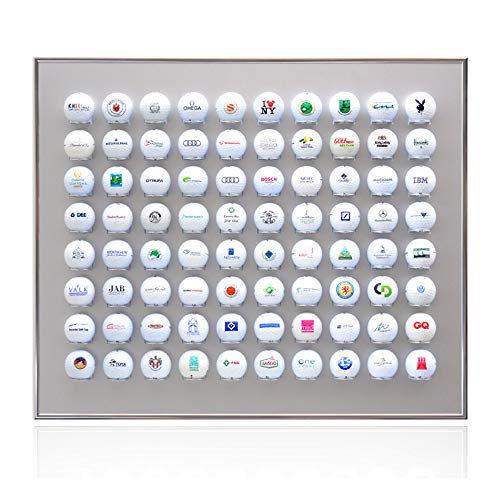 Knix Premium - Vitrina para expositor de pelotas de golf (aluminio, para expositores de 12, 24, 36, 48, 64, 80 o 140), 80 pelotas de golf (60 x 50 cm), Silbermatt eloxiert