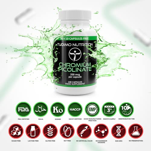 Chrom Picolinat Kapseln 200 mcg – 100 Stück Hochdosiert