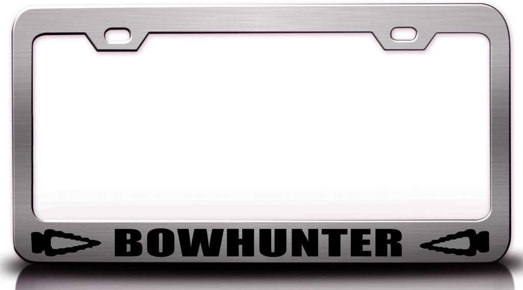Bowhunter Bowhunting Hunter Metal Car SUV Truck License Plate Frame Ch i64